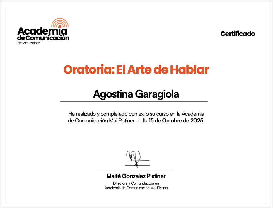 Certificado Academia Mai Pistiner